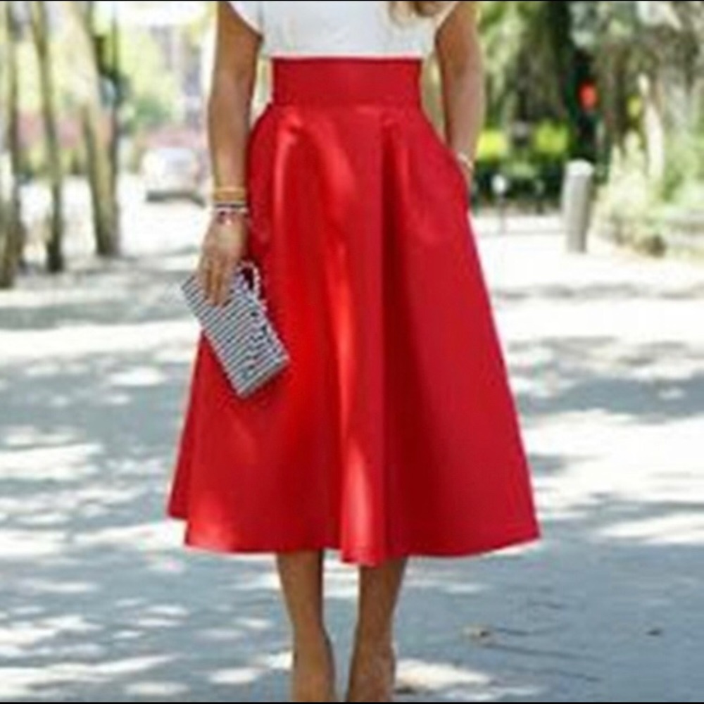 SOLD Red Swing Skirt